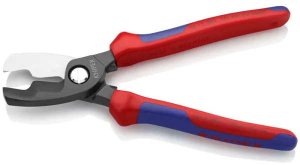 Knipex Kabelsaks med dobbeltskær bruneret, med flerkomponent-håndtag 200 mm