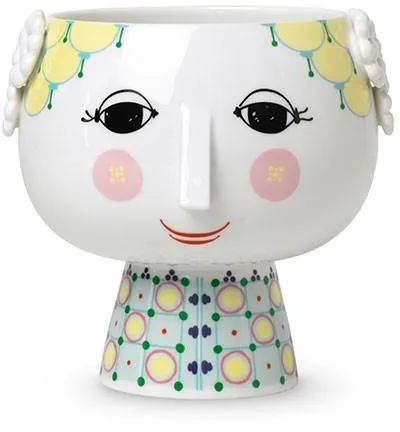 Bjørn Wiinblad Eva urtepotteskjuler på fod - Ø15,5 cm - Gul